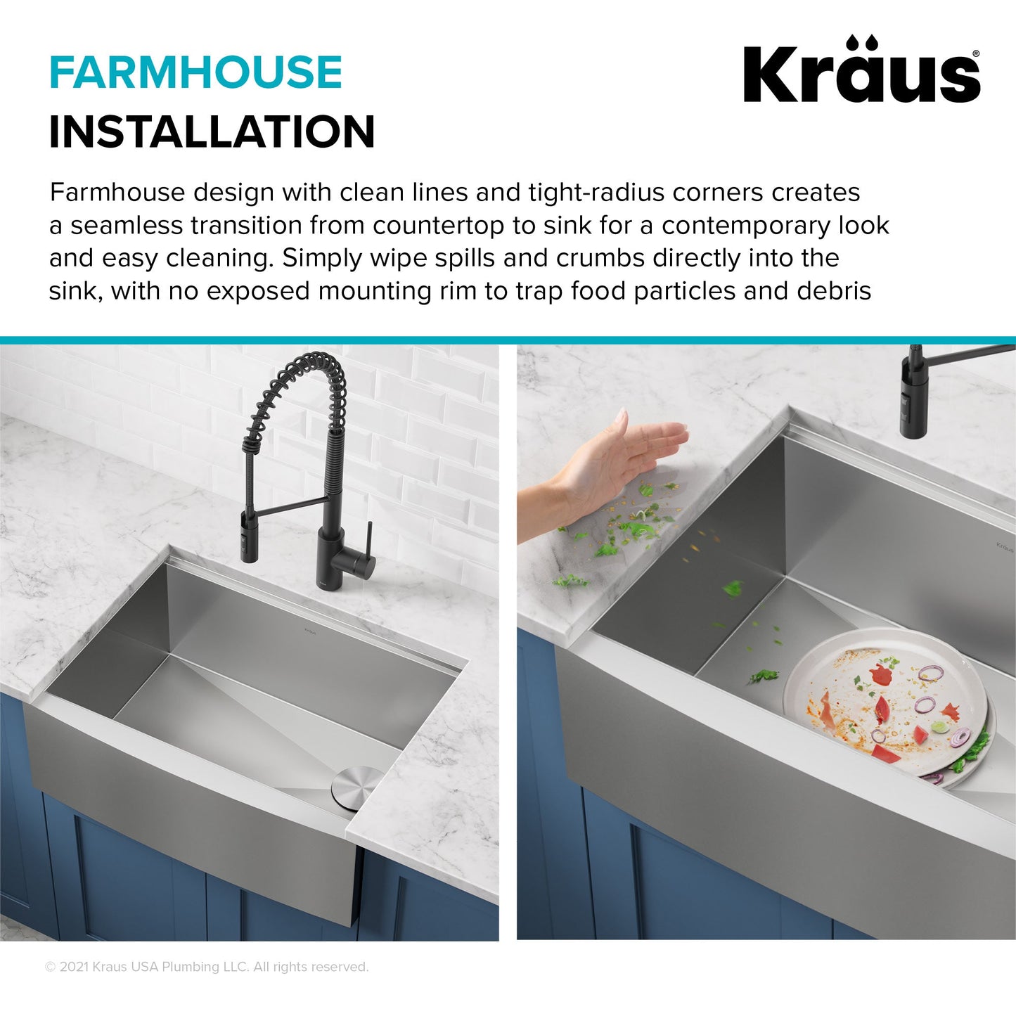 KRAUS Kore 24" Apron Front Workstation 16 Gauge Stainless Steel Single Bowl Kitchen Sink with Accessories - KWF210-24