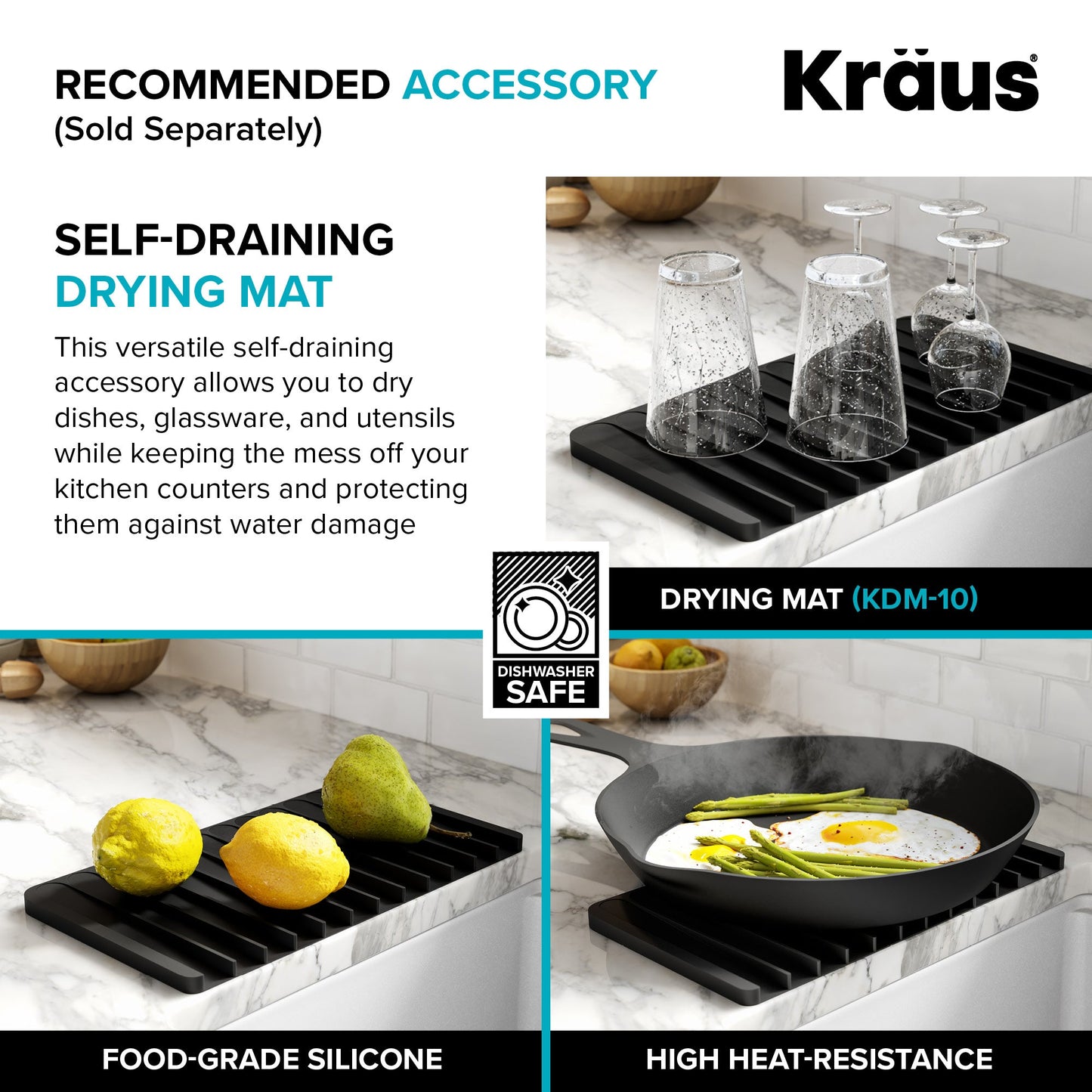 KRAUS Kore 24" Apron Front Workstation 16 Gauge Stainless Steel Single Bowl Kitchen Sink with Accessories - KWF210-24