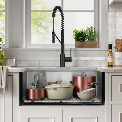 KRAUS Kore 27" Apron Front Workstation 16 Gauge Stainless Steel Kitchen Sink - KWF210-27