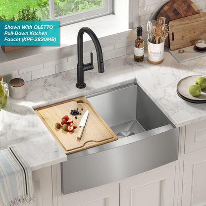 KRAUS Kore 27" Apron Front Workstation 16 Gauge Stainless Steel Kitchen Sink - KWF210-27