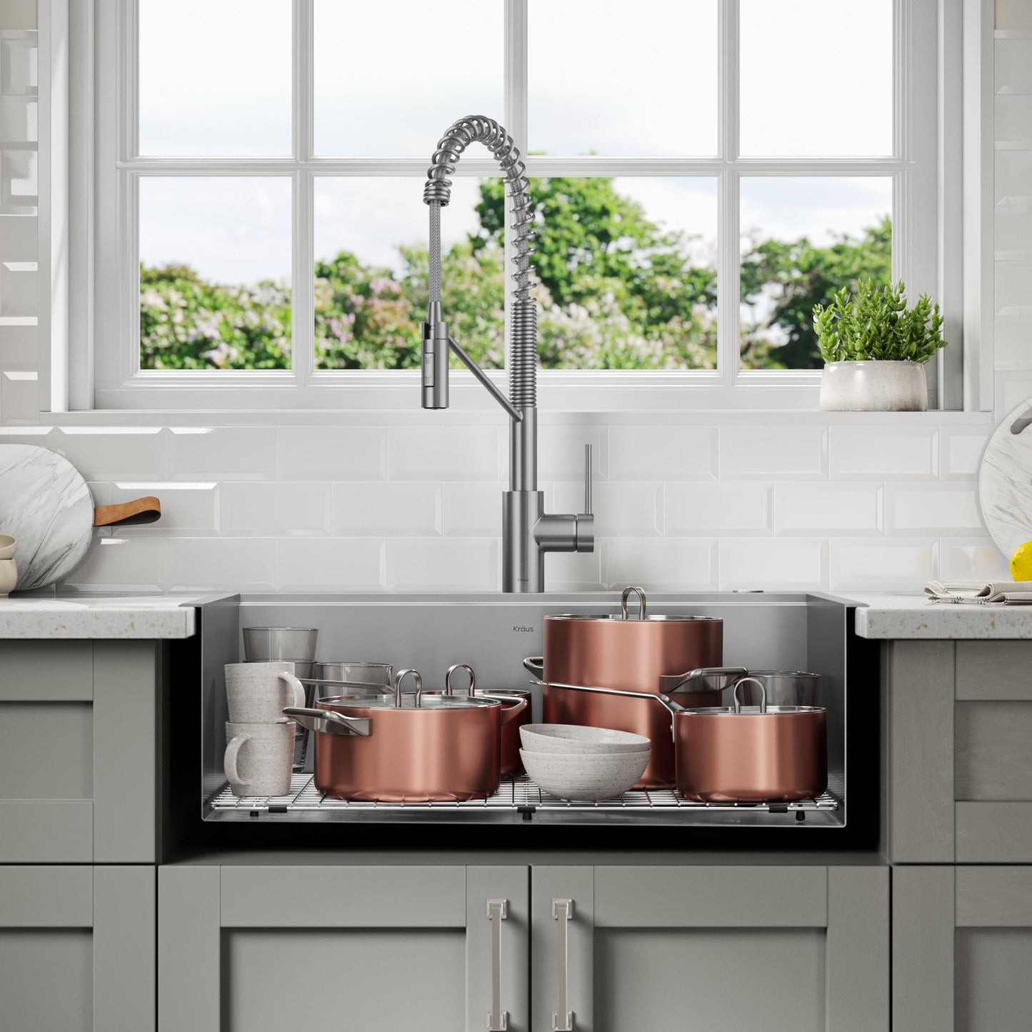 KRAUS Kore 28" Drop-In Workstation 16 Gauge Stainless Steel Single Bowl Kitchen Sink with Accessories - KWT310-28