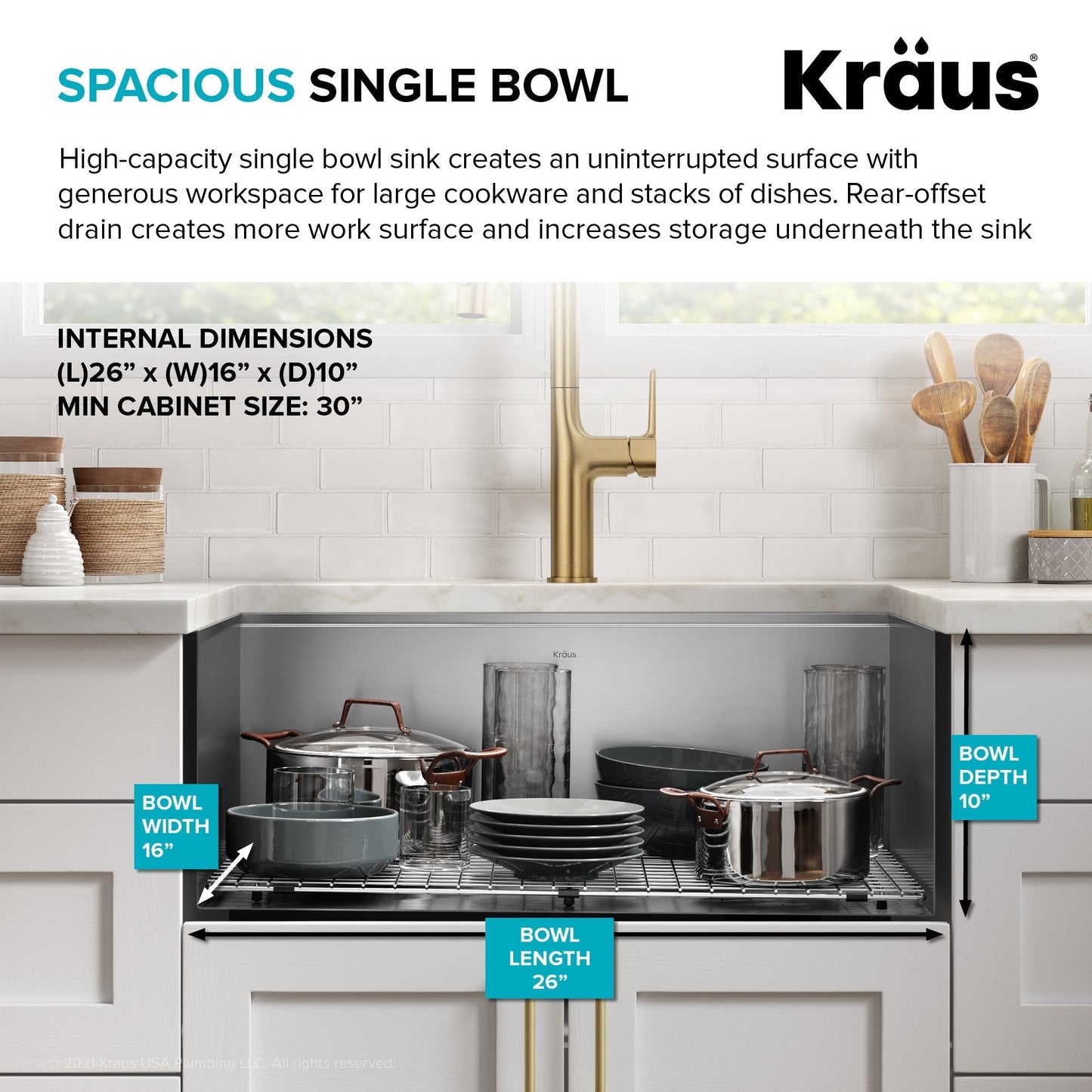 KRAUS Kore 28" Undermount Workstation 16 Gauge Stainless Steel Single Bowl Kitchen Sink with Accessories - KWU110-28
