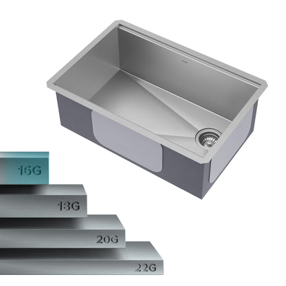 KRAUS Kore 28" Undermount Workstation 16 Gauge Stainless Steel Single Bowl Kitchen Sink with Accessories - KWU110-28