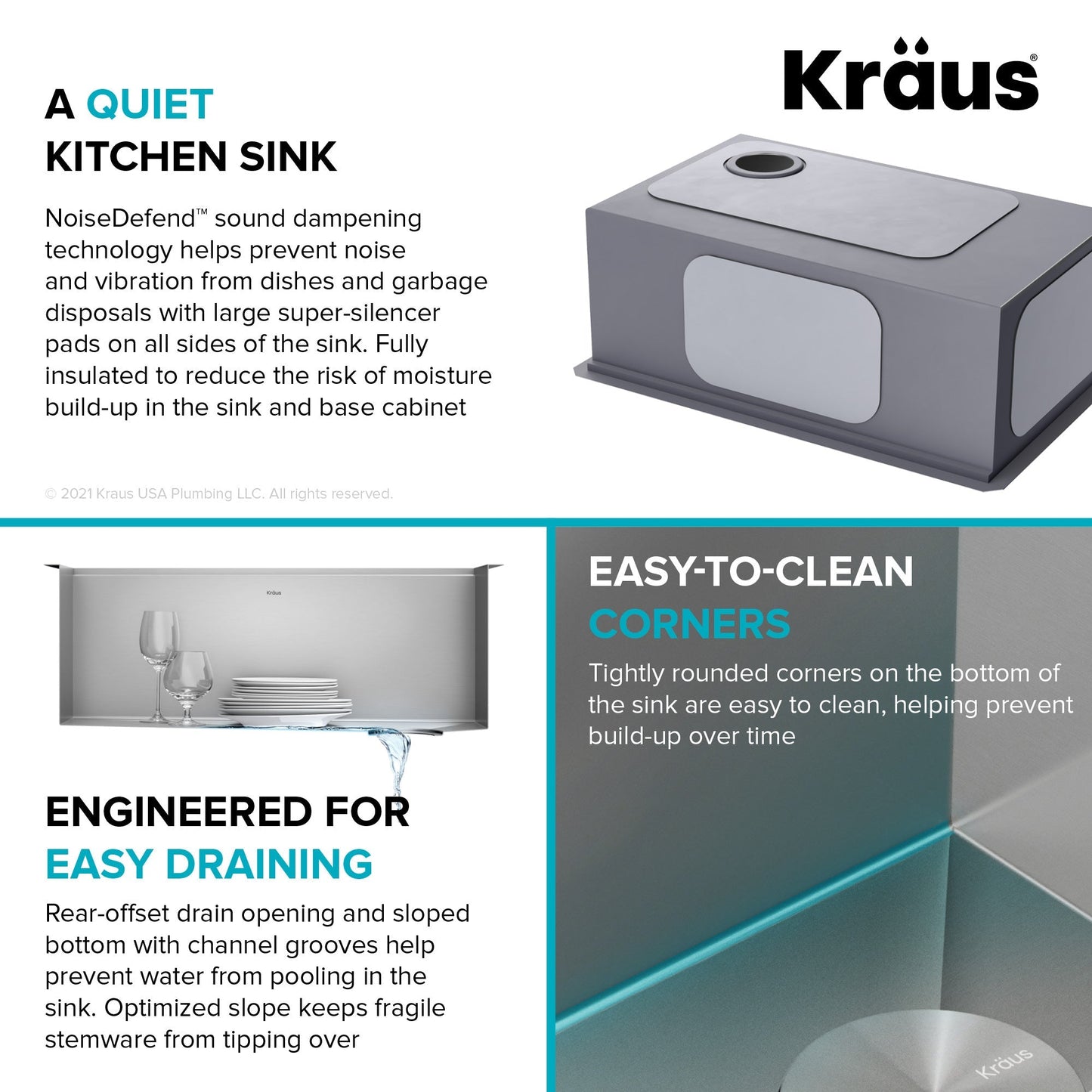 KRAUS Kore 28" Undermount Workstation 16 Gauge Stainless Steel Single Bowl Kitchen Sink with Accessories - KWU110-28