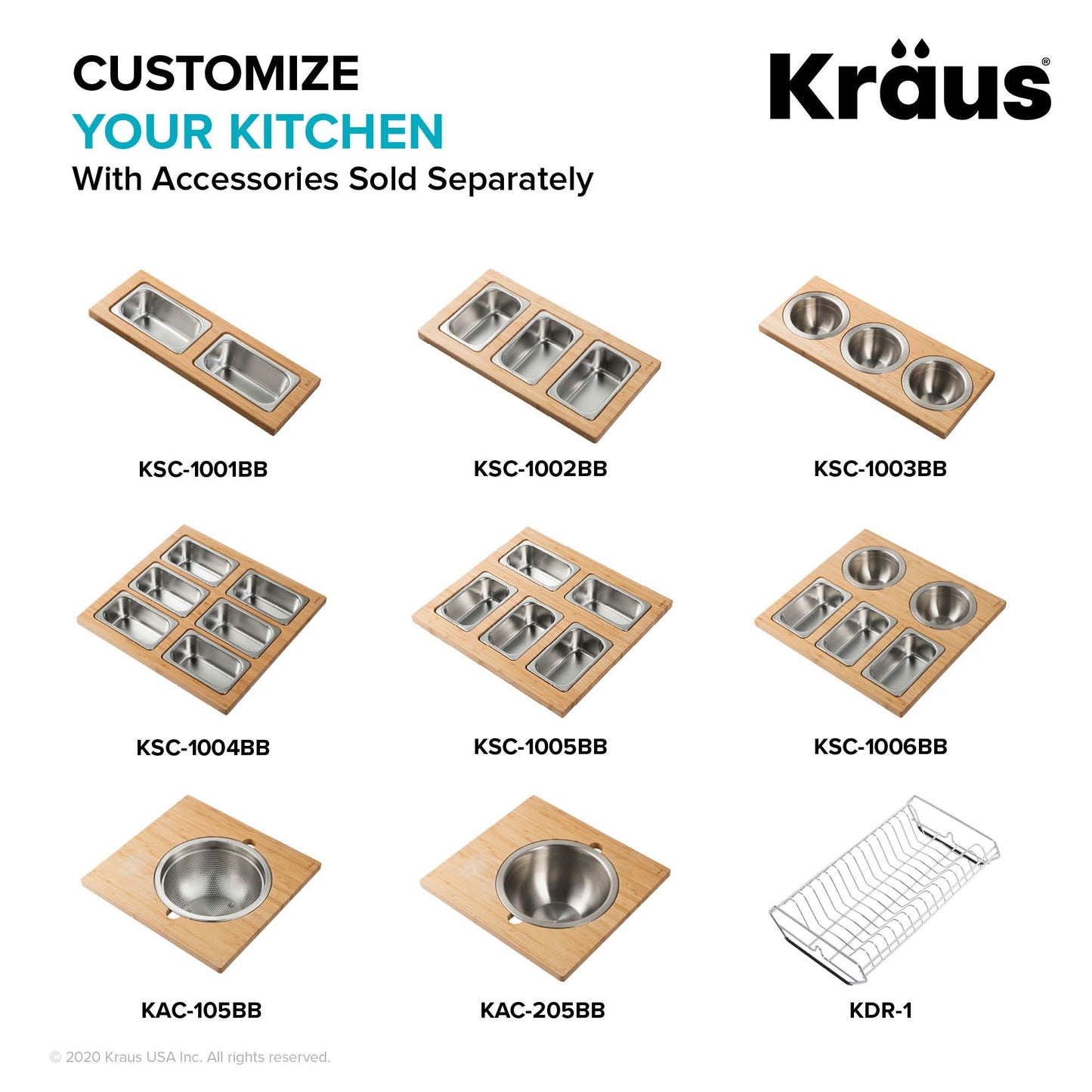 KRAUS Kore 30" 16 Gauge Farmhouse Workstation Kitchen Sink - KWF210-30