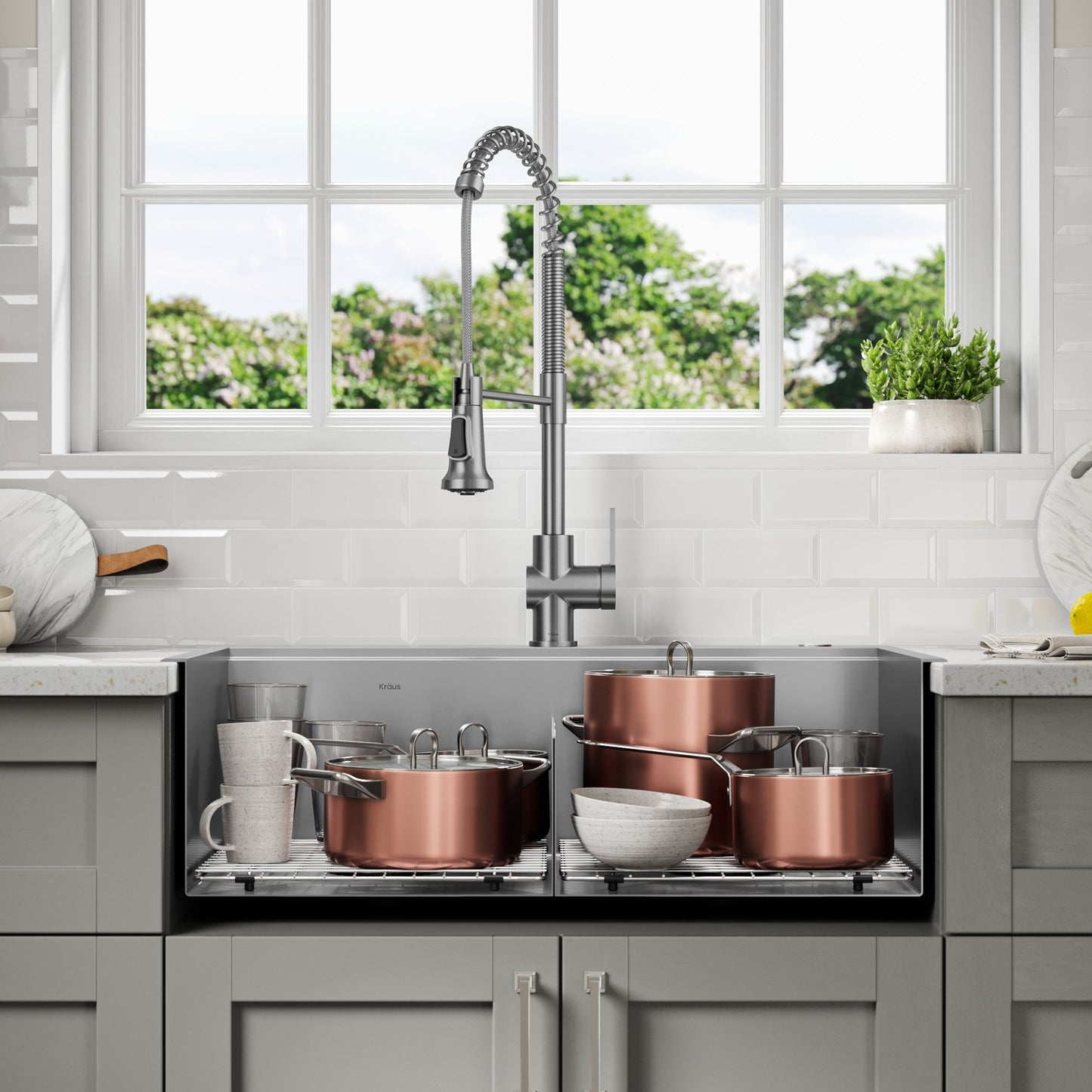 KRAUS Kore 30" Double Bowl Drop-In Workstation 16 Gauge Stainless Steel Kitchen Sink with Accessories - KWT302-30