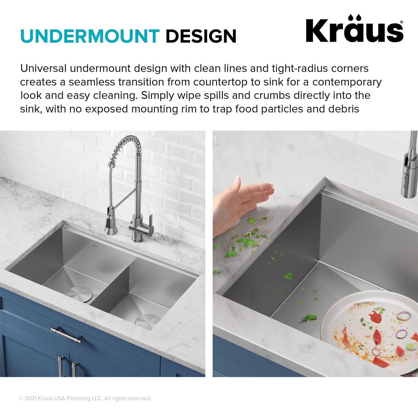 KRAUS Kore 30" Double Bowl Undermount Workstation 16 Gauge Stainless Steel Kitchen Sink with Accessories - KWU112-30