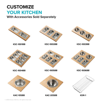 KRAUS Kore 33" 16 Gauge Farmhouse Workstation Kitchen Sink - KWF210-33