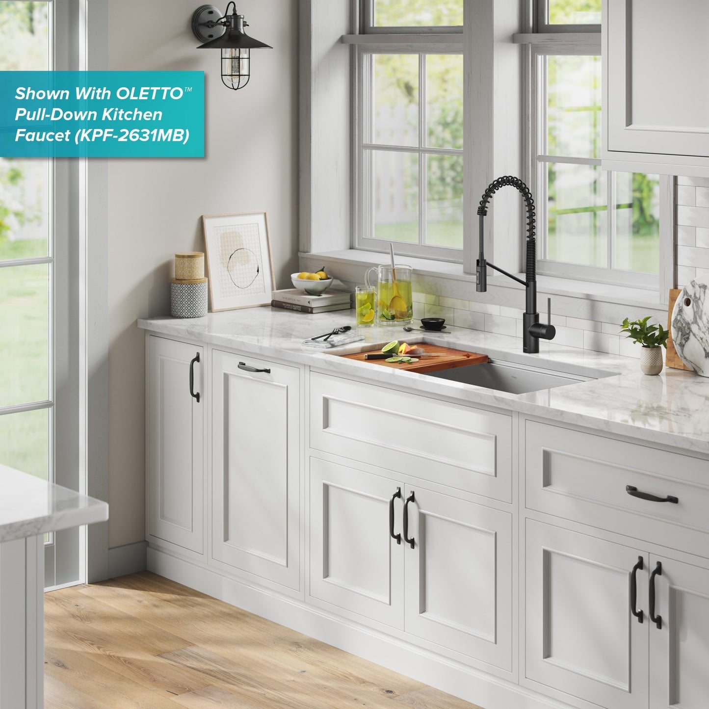 KRAUS Kore 36" Undermount Workstation 16 Gauge Stainless Steel Single Bowl Kitchen Sink with Accessories - KWU110-36