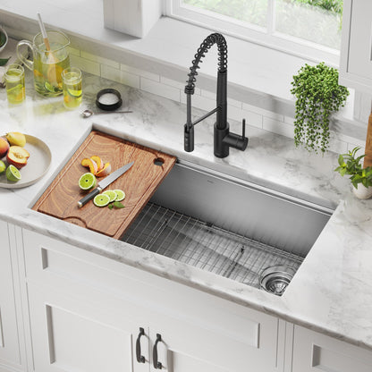 KRAUS Kore 36" Undermount Workstation 16 Gauge Stainless Steel Single Bowl Kitchen Sink with Accessories - KWU110-36
