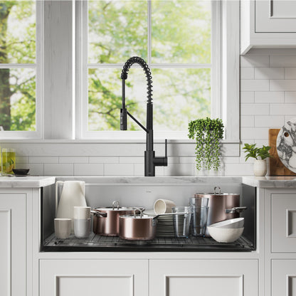 KRAUS Kore 36" Undermount Workstation 16 Gauge Stainless Steel Single Bowl Kitchen Sink with Accessories - KWU110-36