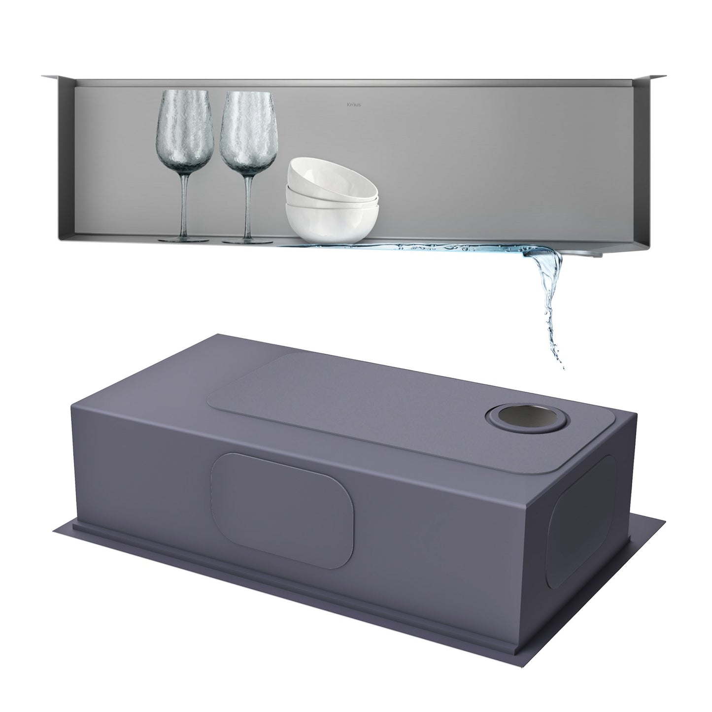 KRAUS Kore 36" Undermount Workstation 16 Gauge Stainless Steel Single Bowl Kitchen Sink with Accessories - KWU110-36
