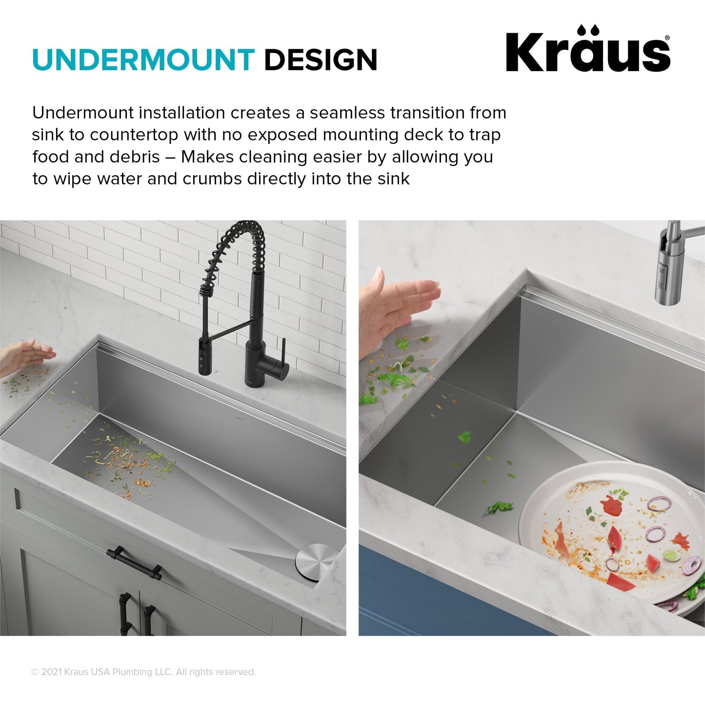 KRAUS Kore 36" Undermount Workstation 16 Gauge Stainless Steel Single Bowl Kitchen Sink with Accessories - KWU110-36