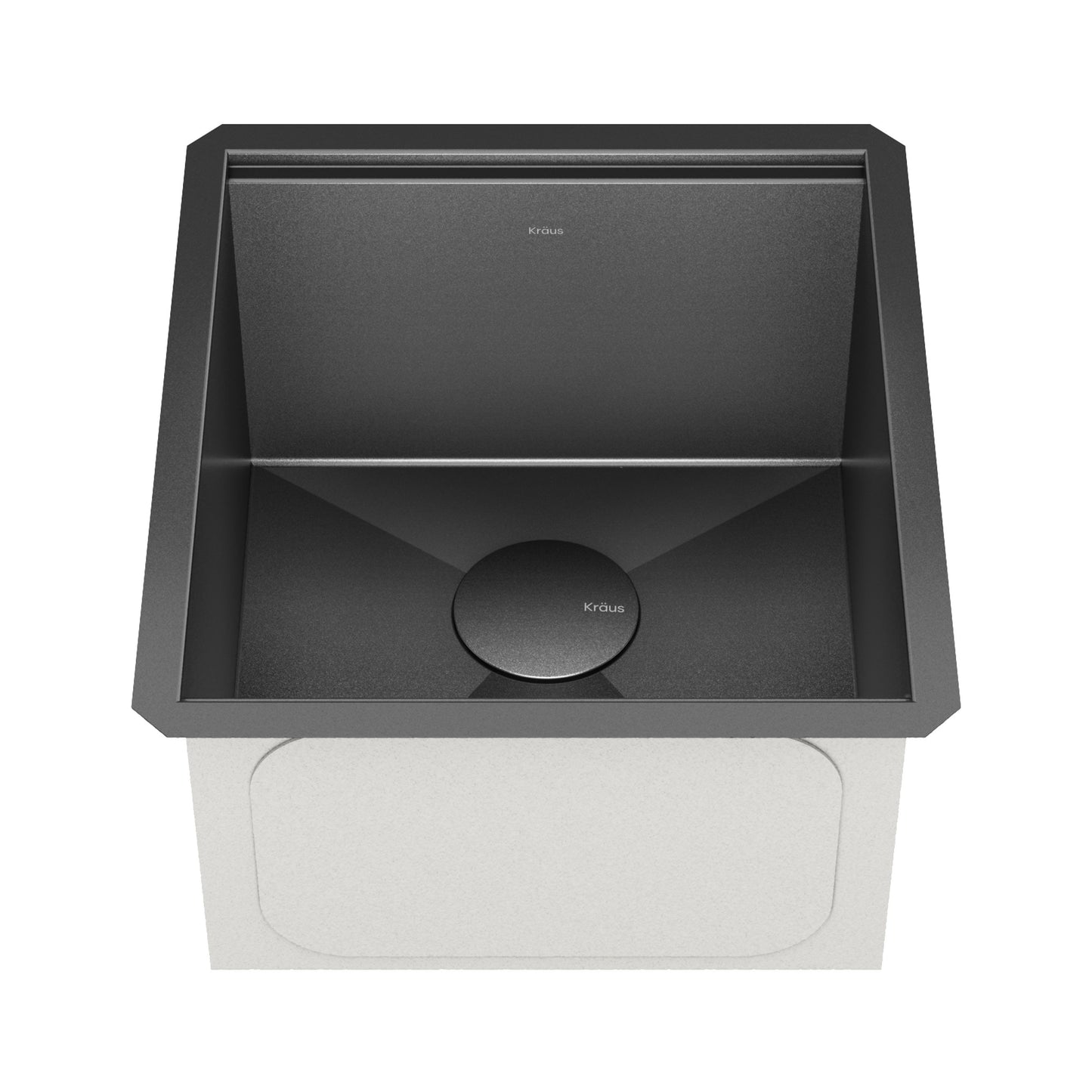 KRAUS Kore Workstation 17" Undermount 16 Gauge Bar or Prep Sink in PVD Gunmetal - KWU1101-17-PGM