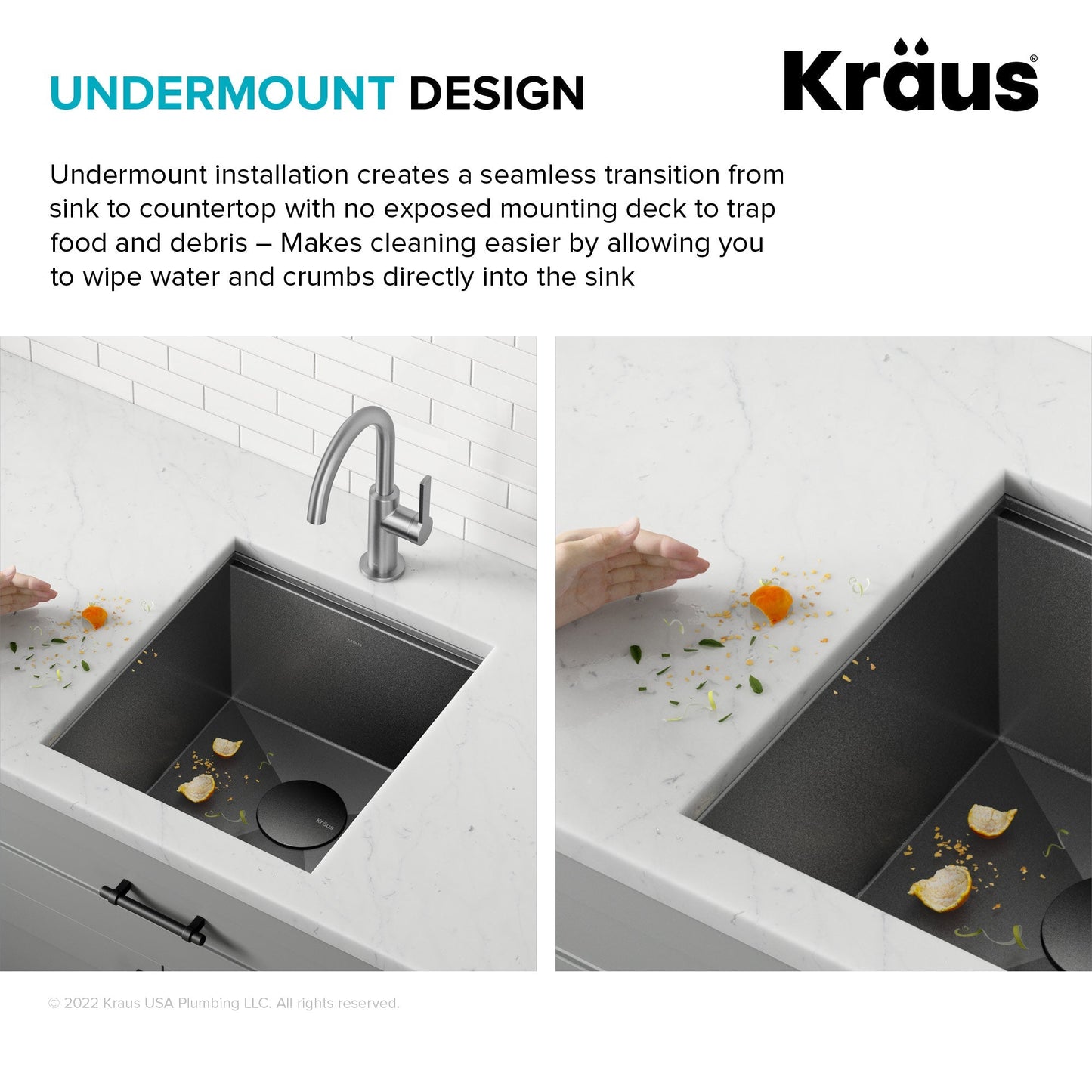 KRAUS Kore Workstation 17" Undermount 16 Gauge Bar or Prep Sink in PVD Gunmetal - KWU1101-17-PGM