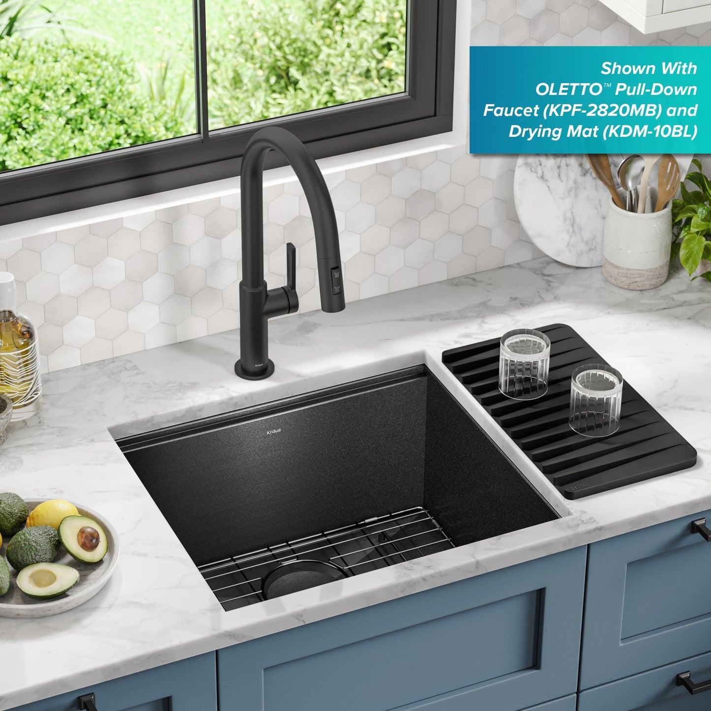 KRAUS Kore Workstation 21" Undermount 16 Gauge Bar or Kitchen Sink in PVD Gunmetal - KWU1101-21-PGM