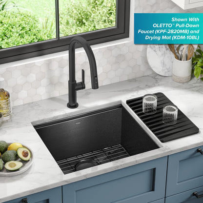 KRAUS Kore Workstation 21" Undermount 16 Gauge Bar or Kitchen Sink in PVD Gunmetal - KWU1101-21-PGM