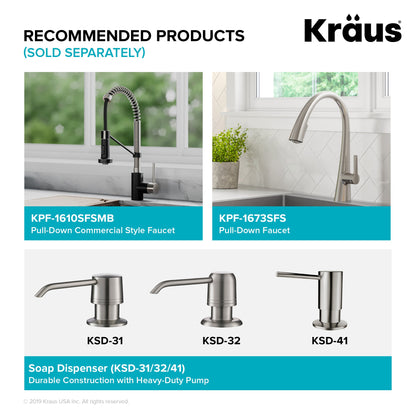 KRAUS Kore Workstation 23" Undermount 16 Gauge Single Bowl Stainless Steel Kitchen Sink with Accessories - KWU111-23