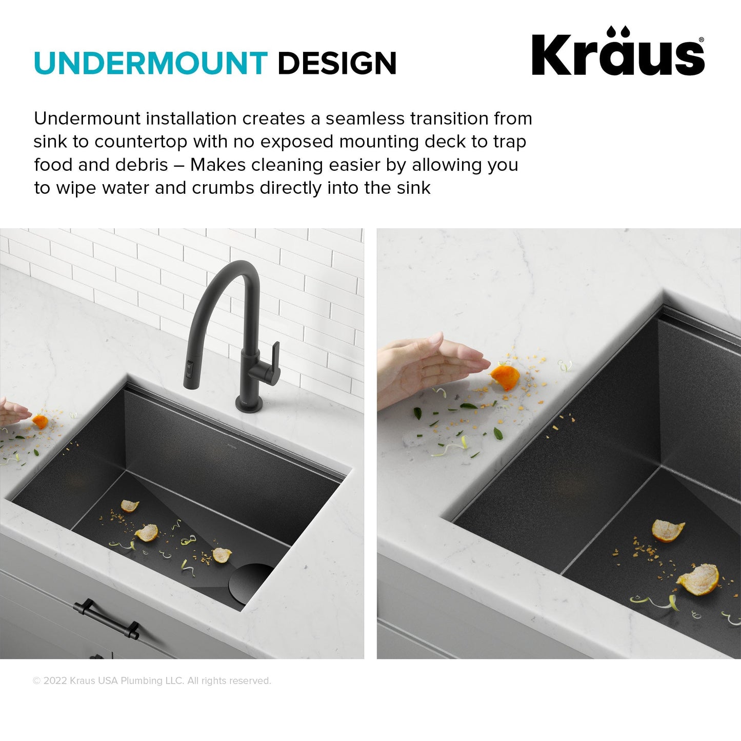 KRAUS Kore Workstation 23" Undermount Kitchen Sink in 16 Gauge PVD Gunmetal - KWU1111-23-PGM