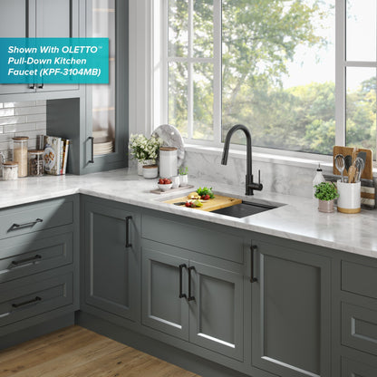 KRAUS Kore Workstation 27" Undermount 16 Gauge Single Bowl Kitchen Sink in PVD Gunmetal - KWU110-27-PGM