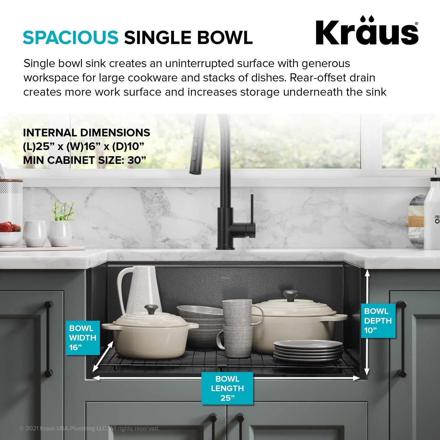 KRAUS Kore Workstation 27" Undermount 16 Gauge Single Bowl Kitchen Sink in PVD Gunmetal - KWU110-27-PGM