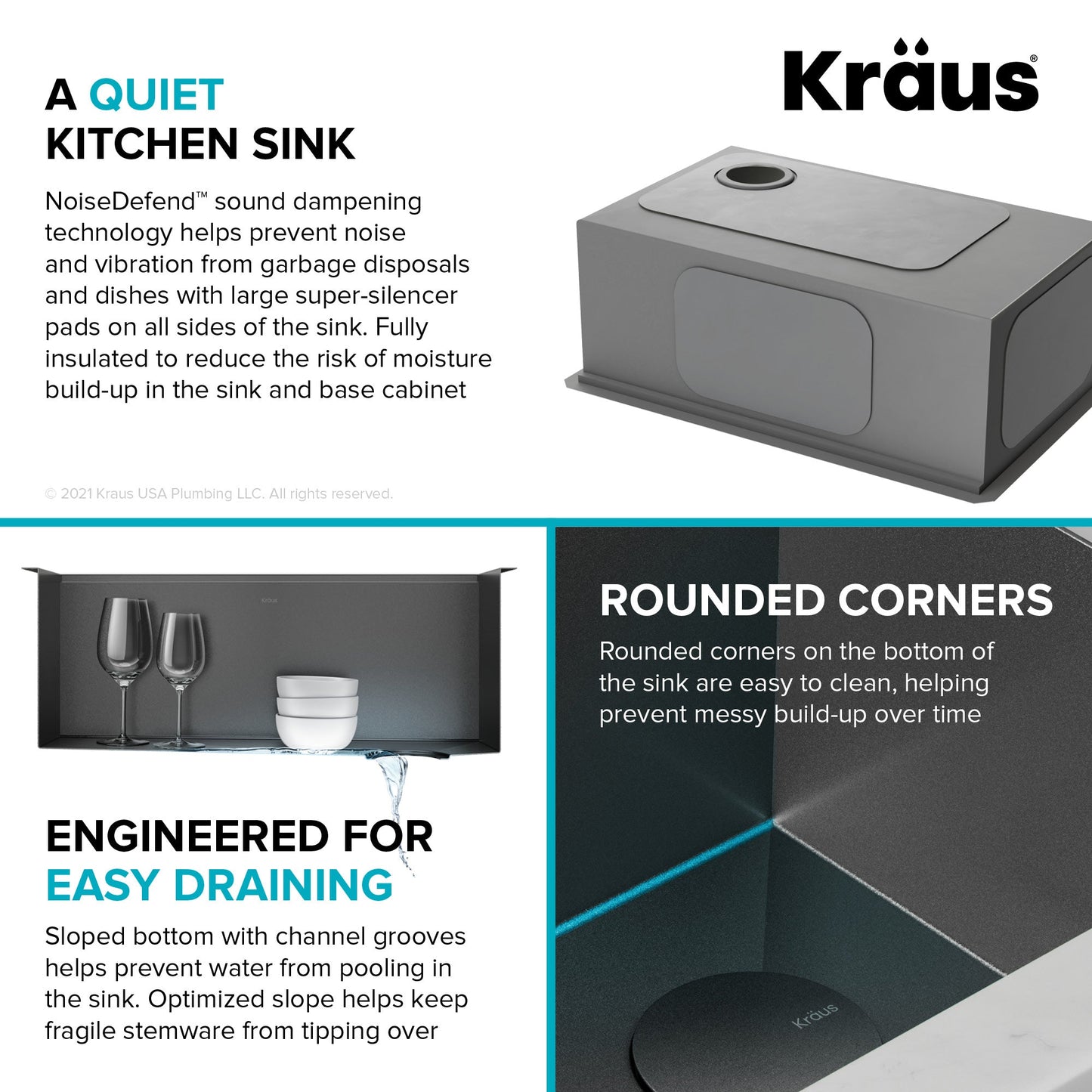 KRAUS Kore Workstation 27" Undermount 16 Gauge Single Bowl Kitchen Sink in PVD Gunmetal - KWU110-27-PGM