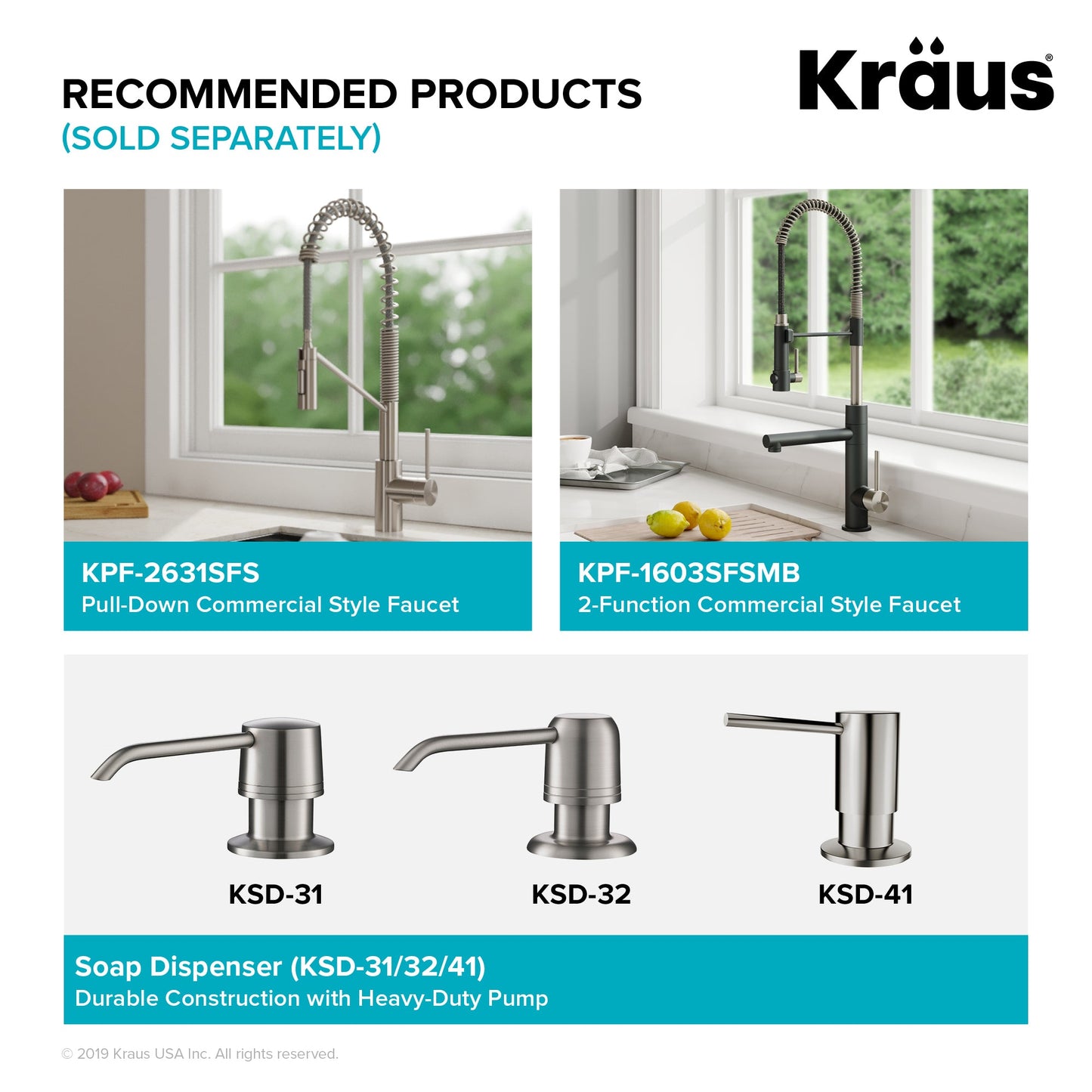 KRAUS Kore Workstation 30" Farmhouse Flat Apron Front 16 Gauge Single Bowl Stainless Steel Kitchen Sink - KWF410-30