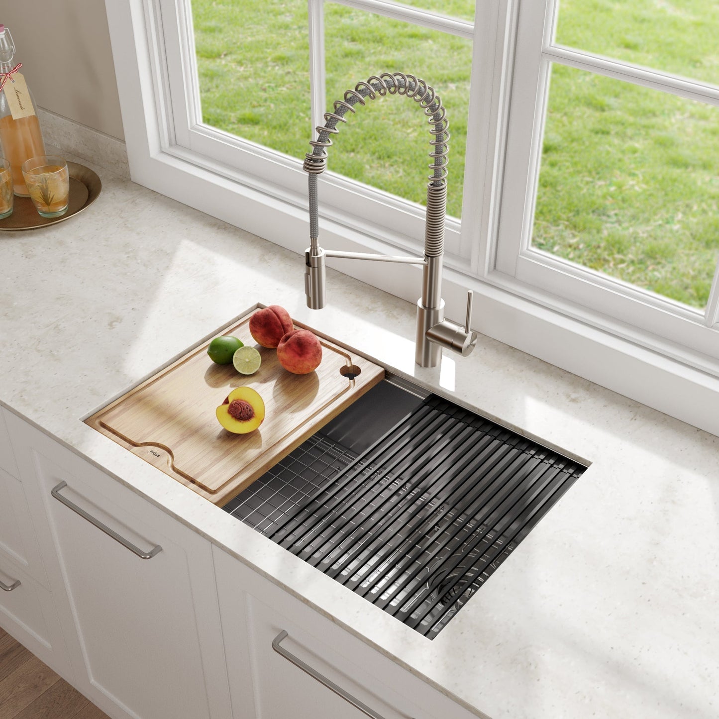 KRAUS Kore Workstation 30" Undermount 16 Gauge Single Bowl Stainless Steel Kitchen Sink with Accessories - KWU110-30