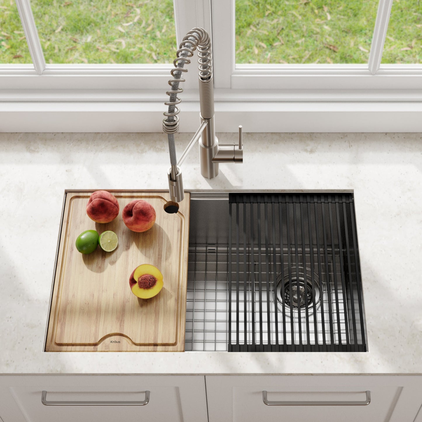 KRAUS Kore Workstation 30" Undermount 16 Gauge Single Bowl Stainless Steel Kitchen Sink with Accessories - KWU110-30