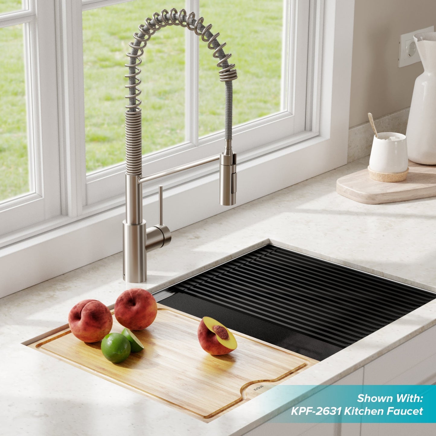 KRAUS Kore Workstation 30" Undermount 16 Gauge Single Bowl Stainless Steel Kitchen Sink with Accessories - KWU110-30