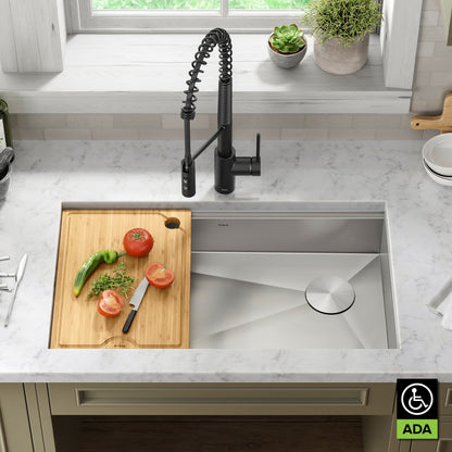 KRAUS Kore Workstation 32" Undermount 16 Gauge 5.5" Deep Single Bowl ADA Kitchen Sink - KWU110-32/5.5