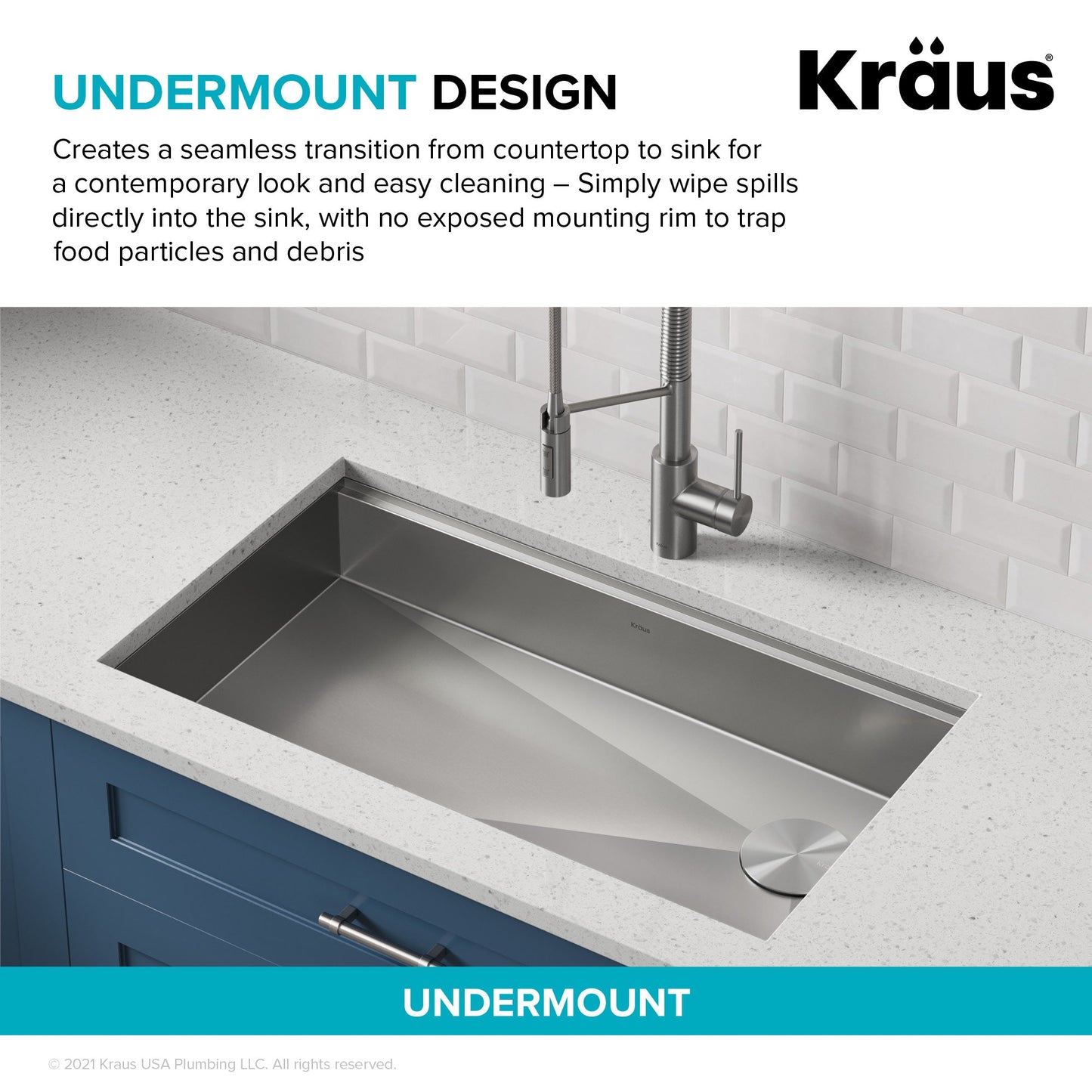 KRAUS Kore Workstation 32" Undermount 16 Gauge 5.5" Deep Single Bowl ADA Kitchen Sink - KWU110-32/5.5