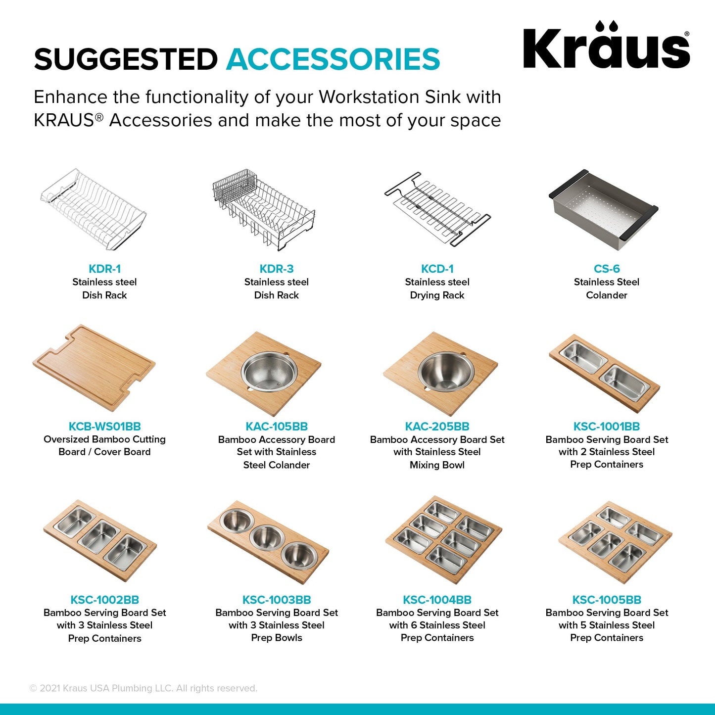 KRAUS Kore Workstation 32" Undermount 16 Gauge 5.5" Deep Single Bowl ADA Kitchen Sink - KWU110-32/5.5