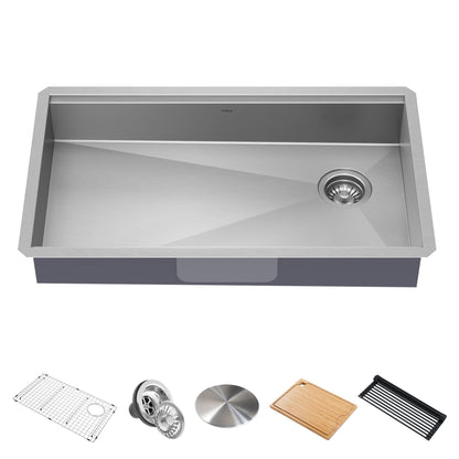 KRAUS Kore Workstation 32" Undermount 16 Gauge 5.5" Deep Single Bowl ADA Kitchen Sink - KWU110-32/5.5