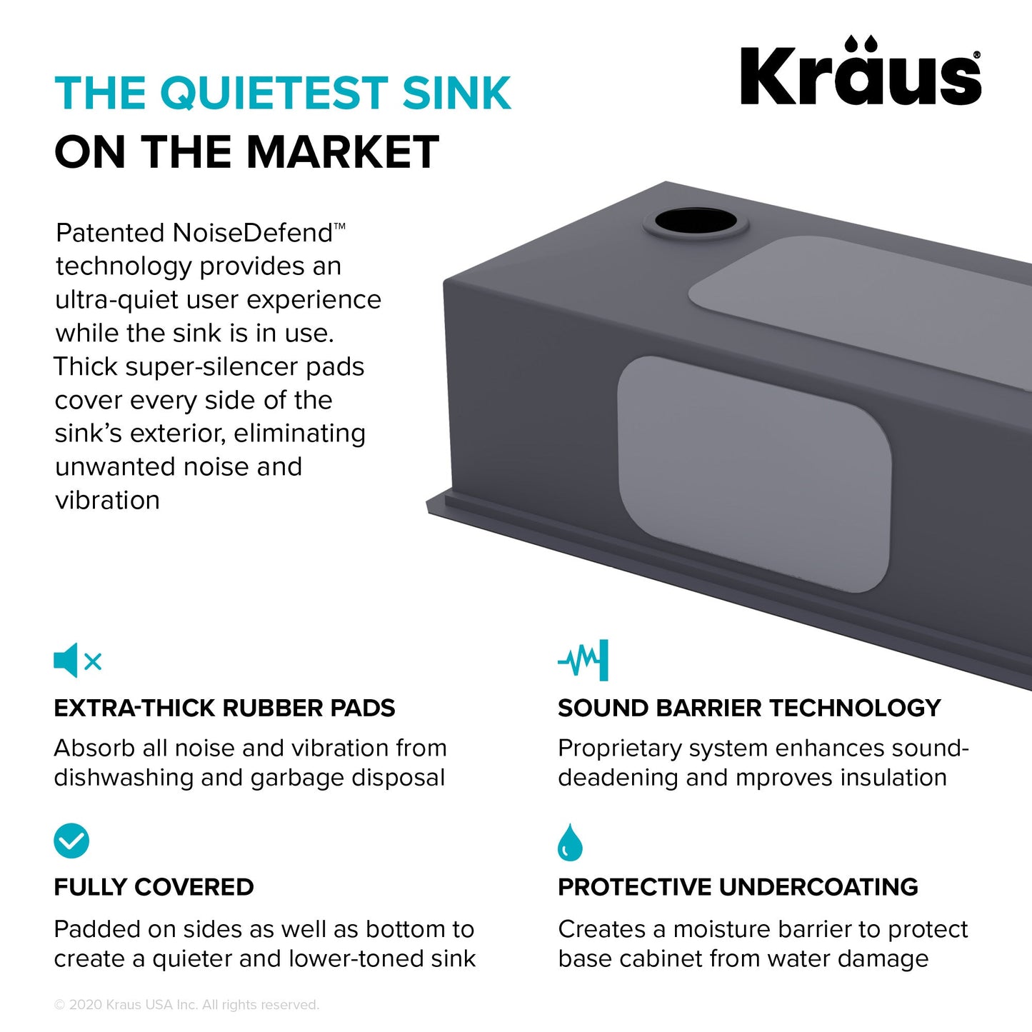 KRAUS Kore Workstation 32" Undermount 16 Gauge Single Bowl Kitchen Sink in PVD Gunmetal - KWU110-32/PGM