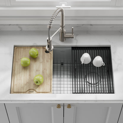 KRAUS Kore Workstation 32" Undermount 16 Gauge Single Bowl Stainless Steel Kitchen Sink with Accessories - KWU110-32
