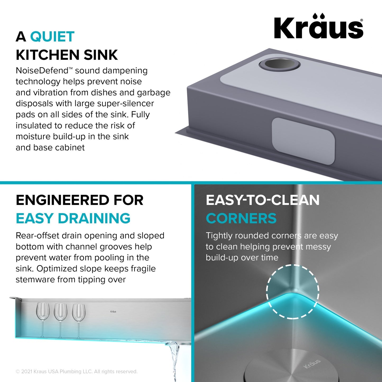 KRAUS Kore Workstation 33" Drop-In 16 Gauge 5.5" Deep Single Bowl ADA Kitchen Sink - KWT310-33/5.5