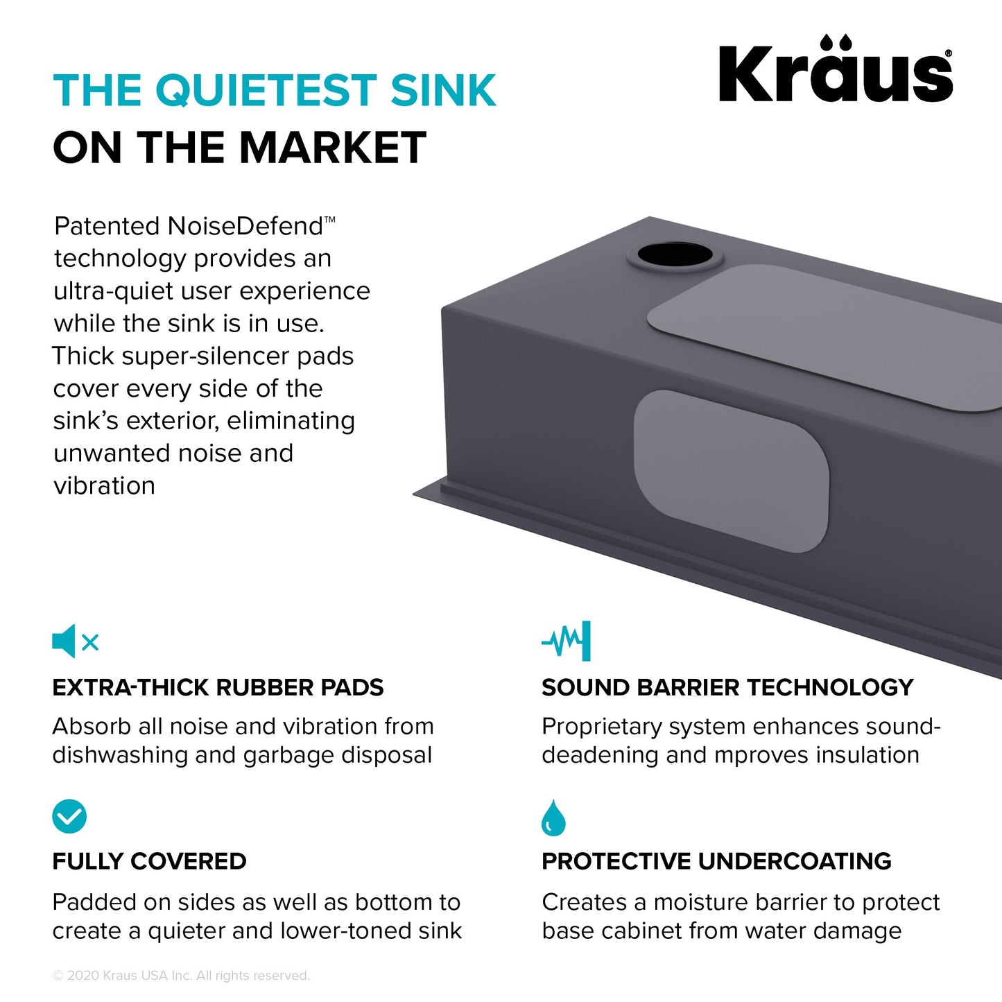 KRAUS Kore Workstation 33" Drop-In 16 Gauge Single Bowl Kitchen Sink in PVD Gunmetal - KWT310-33/PGM
