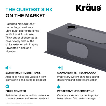 KRAUS Kore Workstation 33" Drop-In 16 Gauge Single Bowl Kitchen Sink in PVD Gunmetal - KWT310-33/PGM