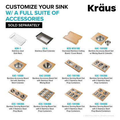 KRAUS Kore Workstation 33" Drop-In 16 Gauge Single Bowl Kitchen Sink in PVD Gunmetal - KWT310-33/PGM