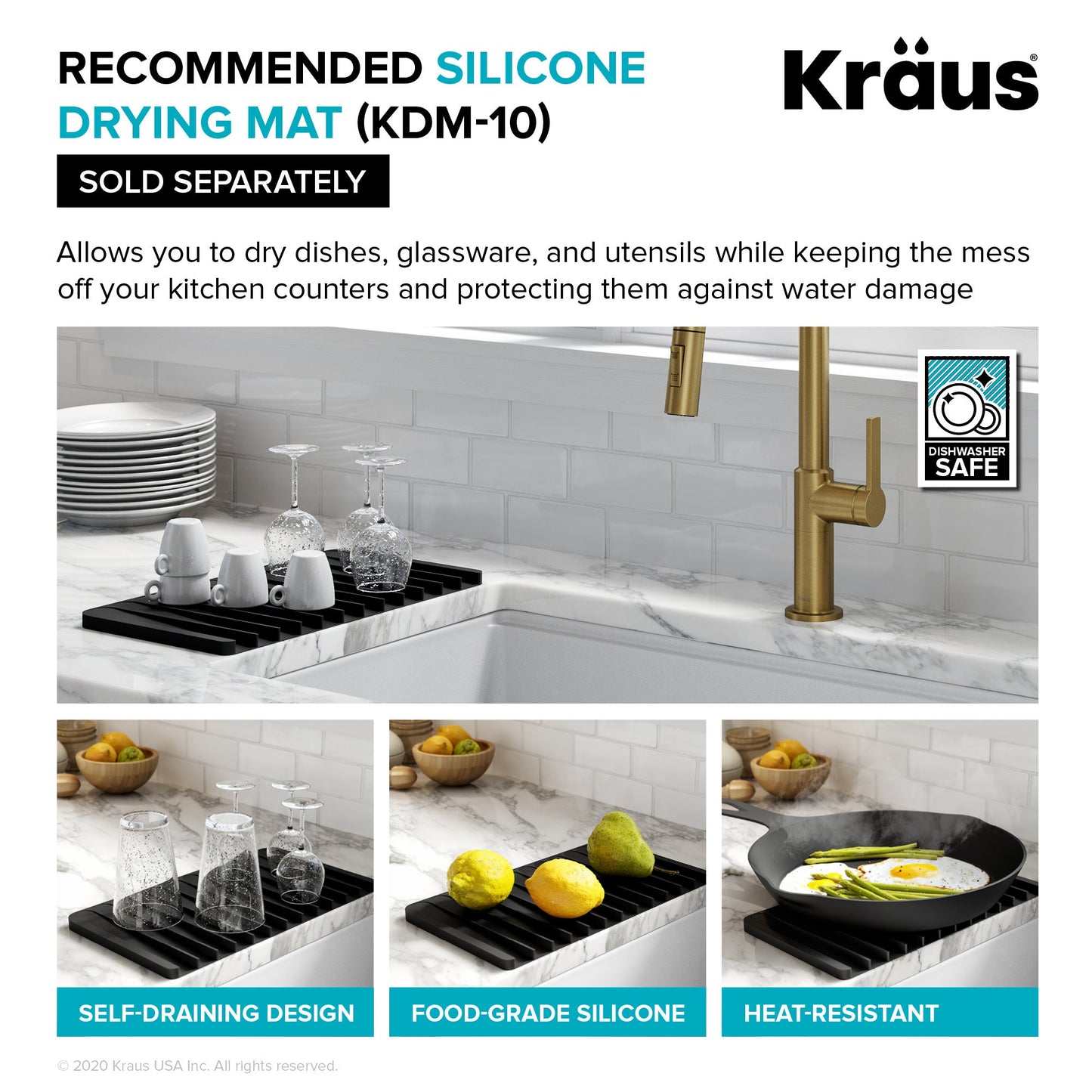 KRAUS Kore Workstation 33" Farmhouse Apron Front 16 Gauge Single Bowl Kitchen Sink in PVD Gunmetal - KWF210-33/PGM