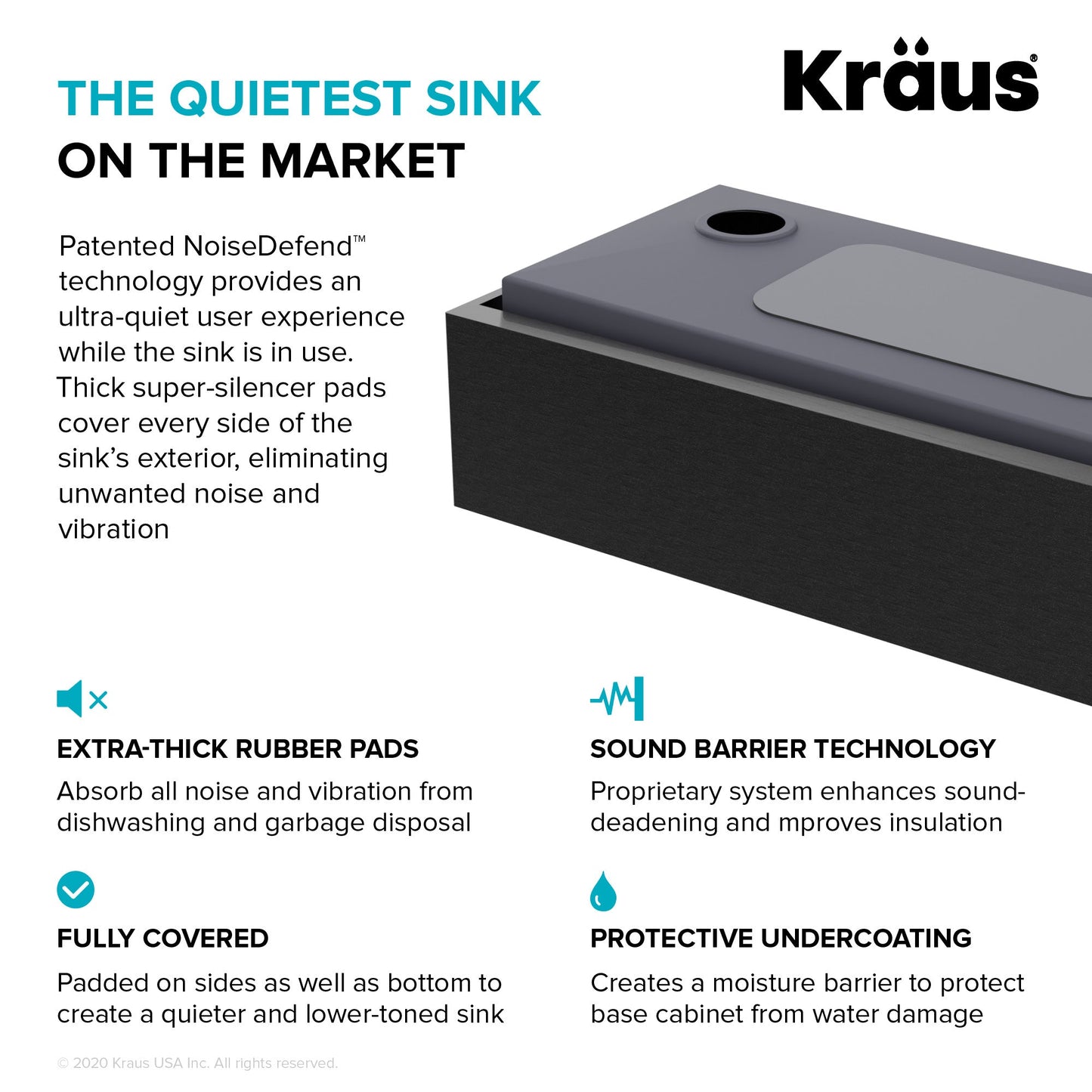 KRAUS Kore Workstation 33" Farmhouse Modern Flat Apron Front 16 Gauge Single Bowl Kitch - KWF410-33/PGMen Sink in PVD Gunmetal