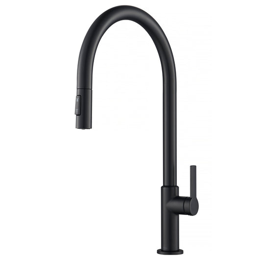 KRAUS Oletto High-Arc Single Handle Pull-Down Kitchen Faucet in Matte Black - KPF-2821MB