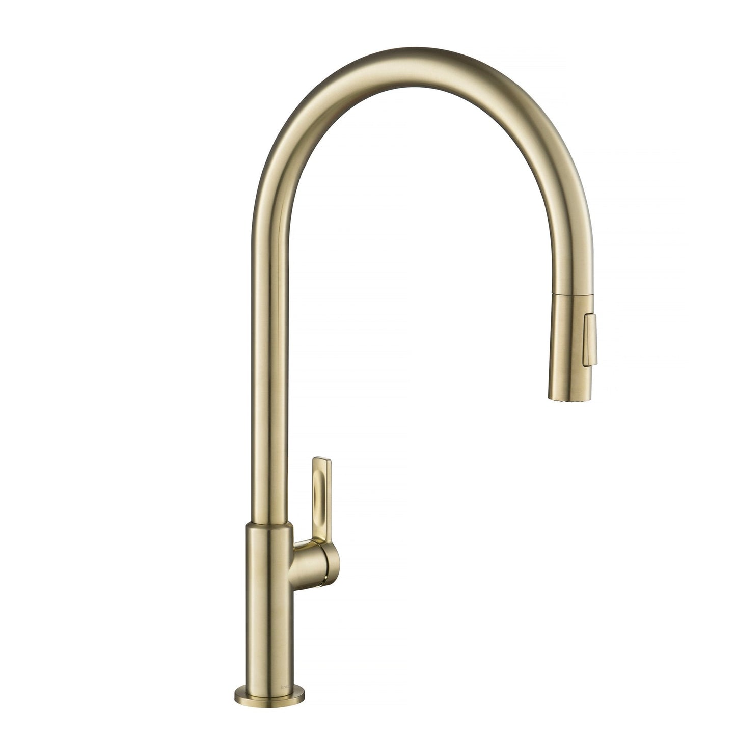 KRAUS Oletto High-Arc Single Handle Pull-Down Kitchen Faucet in Spot Free Antique Champagne Bronze - KPF-2821SFACB