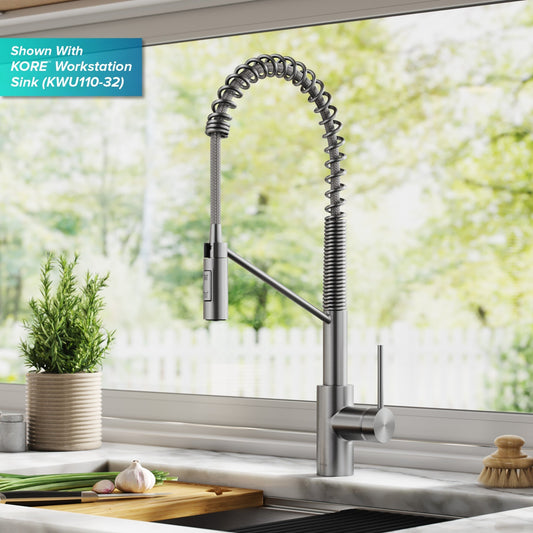 KRAUS Oletto Touchless Pull-Down Single Handle Faucet in Spot Free Stainless Steel - KSF-2631SFS