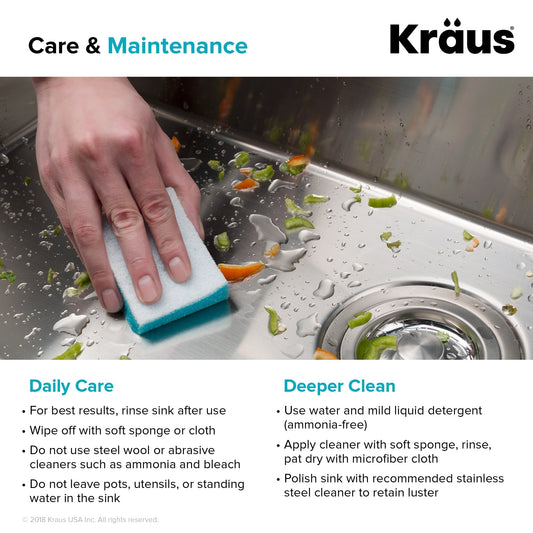 KRAUS Standart PRO 33" 16 Gauge 40/60 Double Bowl Stainless Steel Farmhouse Kitchen Sink in Stainless Steel - KHF204-33