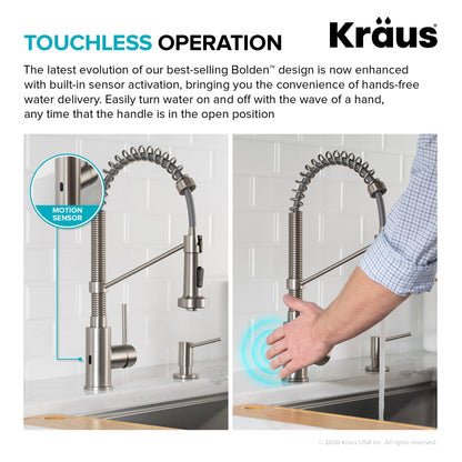 KRAUS Touchless Pull-Down Single Handle 18-Inch Kitchen Faucet in Matte Black - KSF-1610MB