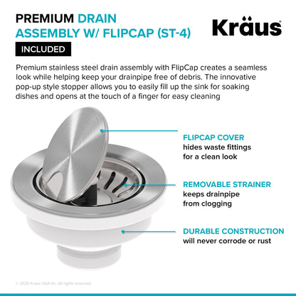 KRAUS Turino Workstation 33" Reversible Apron Front Fireclay Kitchen Sink with Accessories in Gloss White - KFR4-33GWH