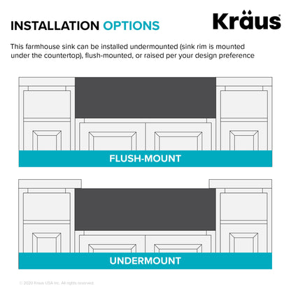 KRAUS Turino Workstation 33" Reversible Apron Front Fireclay Kitchen Sink with Accessories in Gloss White - KFR4-33GWH