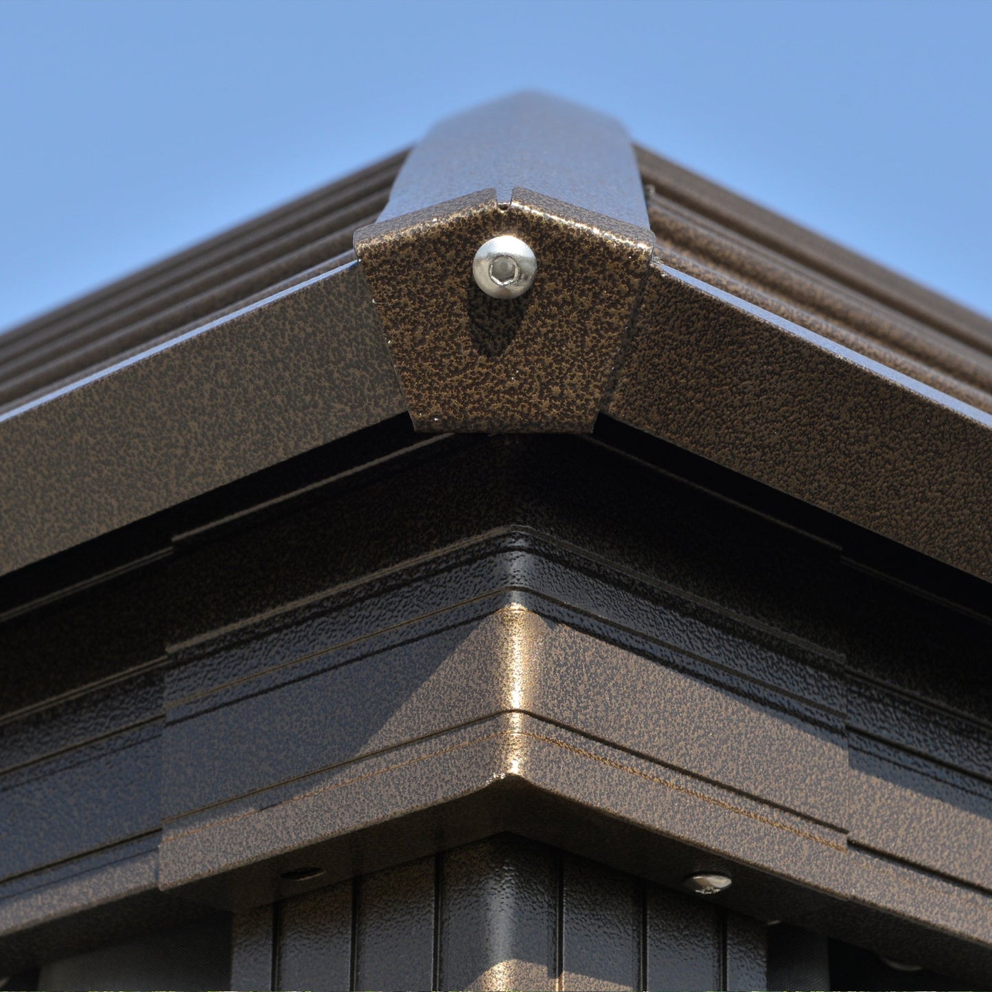 Outsunny 10' x 13' Hardtop Gazebo with Curtains, Netting, Steel Roof, Ceiling Hook, Gray - 84C-097CG